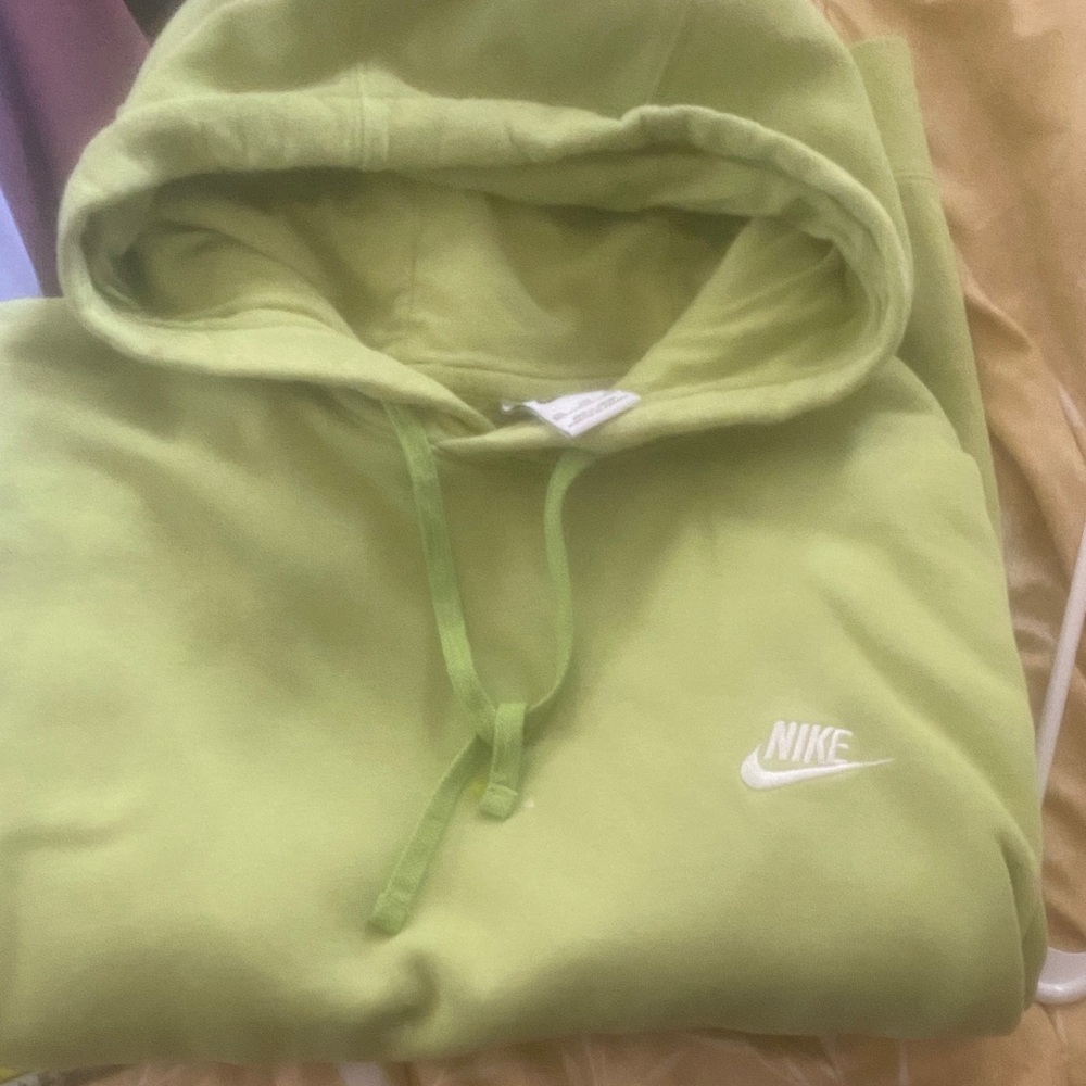 Nike Men's Lime Green Hoodie